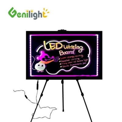 Tabla de escritura de acrílico LED con marco negro 40/60 Rectángulo con certificado CE RoHS LVD
