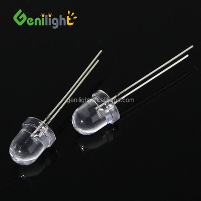 5 mm Diodo redondo Genilight 8 mm F8 LED Componentes electrónicos transparentes estándar