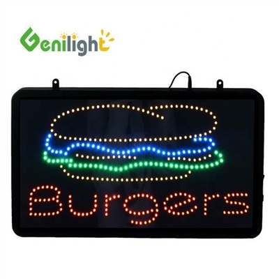 Certificado de potencia ABS Open-Mold BURGERS KEBABS LED Sign para tamaño y color personalizados