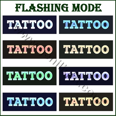 Signo abierto de neón de LED de tatuaje con diseño de forma rectangular y material de resina epoxi