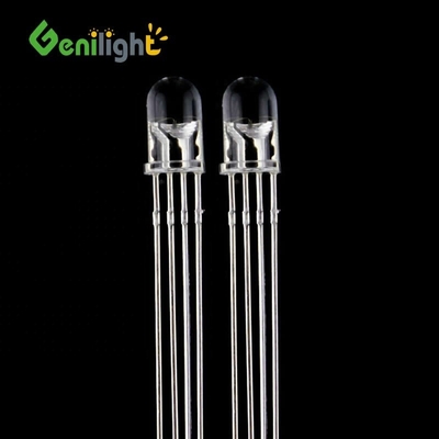Diodo LED transparente de 3 mm/5 mm/8 mm/10 mm con ultra brillante de 4 pines redondo en la parte superior Descripción del emisor