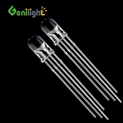 Diodo LED transparente de 3 mm/5 mm/8 mm/10 mm con ultra brillante de 4 pines redondo en la parte superior Descripción del emisor