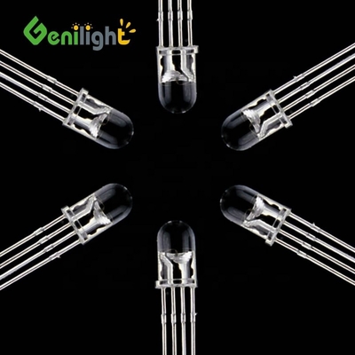 Diodo LED transparente de 3 mm/5 mm/8 mm/10 mm con ultra brillante de 4 pines redondo en la parte superior Descripción del emisor