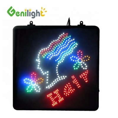 Genilight Indoor LED Salón de belleza Signo Ahorro de energía Función de persecución y movimiento 56 * 33cm