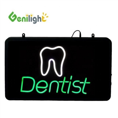 Genilight Indoor 56*33cm LED Open Sign Alto brillo Bajo voltaje para publicidad de dentistas