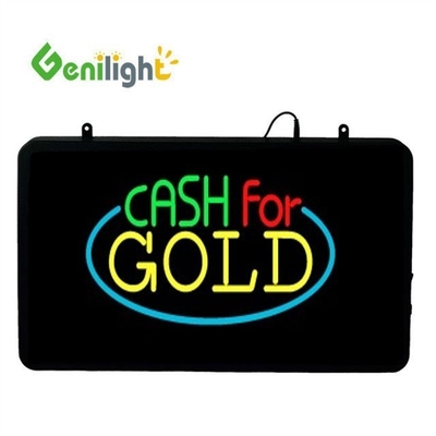 Genilight 22 * 13 pulgadas Super brillo LED Chequeo carta cobrada neón signo abierto para interiores