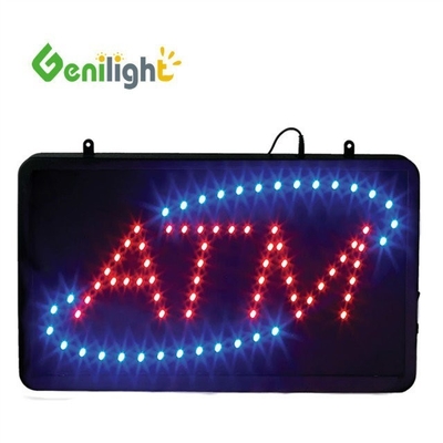 Genilight 22 * 13 pulgadas Super brillo LED Chequeo carta cobrada neón signo abierto para interiores
