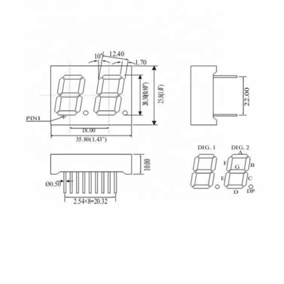 GLT-1132A(B) HR 0,32&quot; Display de un solo dígito LED para una visualización de números digitales coherentes
