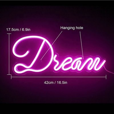 Lámparas de luz LED atenuables Art Neon Decor para cumpleaños Navidad Sala de juegos de bodas Voltado 5V Consumo de energía 1