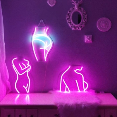 Signo de neón de dama personalizado con respaldo acrílico LED de silicona rosa Duración de vida 50000 horas