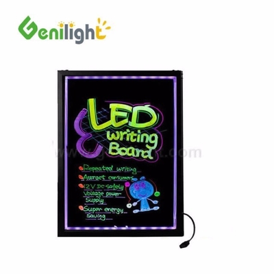 Función de rectángulo Tabla de escritura LED ultra delgada de Genilight con 12 tipos de brillo