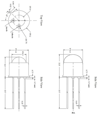 7V Max. Diodo emisor de luz UV de voltaje inverso Micro LED para un mejor rendimiento