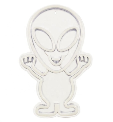 Publicidad personalizada de la tienda LED Neon Sign con diseño alienígena y material acrílico