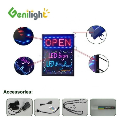 Rectángulo LED Open Sign Signos de brillo de neón para ventanas de tiendas Signos de escritura LED Personalizado duradero