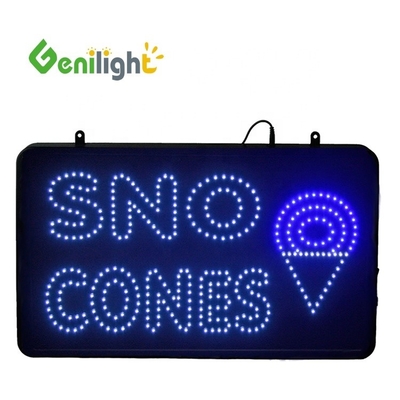 LED personalizado SNO CONES Signo para la decoración de tiendas minoristas 22 * 13 pulgadas Dimensión de la pantalla
