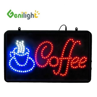 Genilight Indoor 22 * 13 pulgadas LED Café Open Sign con ahorro de energía y función SDK