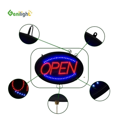 ODM Personalizado LED Oval OPEN Light Neon Sign con alta resolución