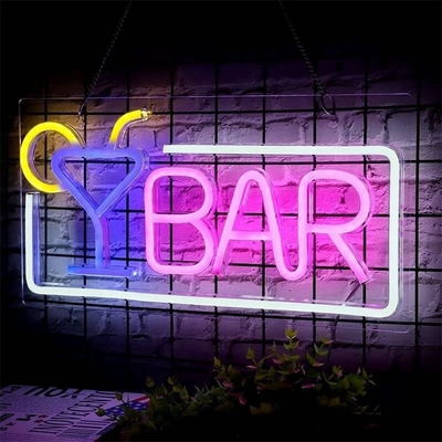 Luz de neón LED atenuable para decoración de pared de la barra de la casa Indicaciones de barra de neón alimentadas por USB