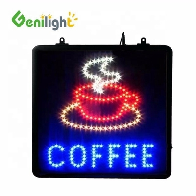 ABS Logotipo de taza de café de molde abierto LED Signo abierto para el café detenga brillo -
