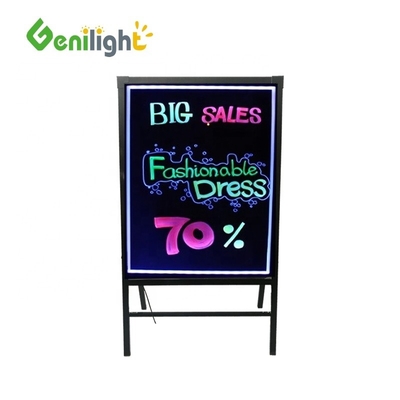 Tablero de escritura LED de vidrio templado de doble cara para presentaciones interactivas