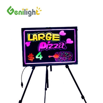 Tablero de escritura LED de vidrio templado de doble cara para presentaciones interactivas