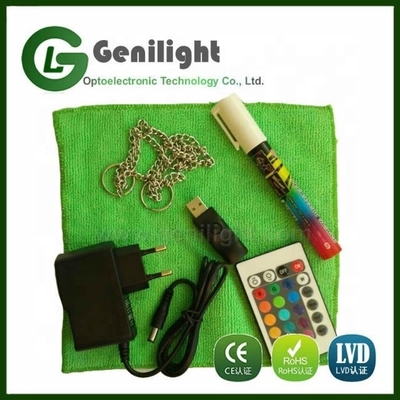 Cartón de escritura LED de vidrio templado rectangular con superficie acrílica