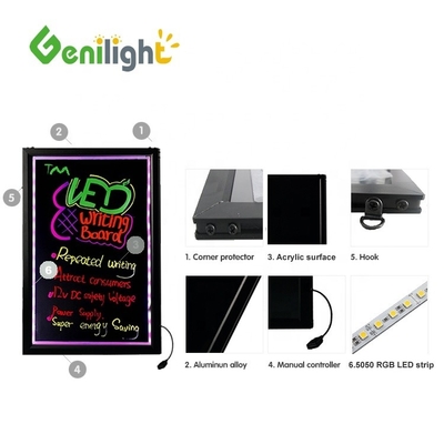 Excelente capacidad contra el viento Rectángulo Tipo VIP 13 años Acrílico RGB Magic LED Tabla de escritura