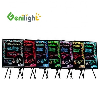 Signo de neón LED de vidrio templado o acrílico Genilight para iluminación de pizarra interior