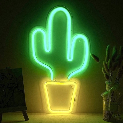 Signo de neón LED con USB para decoración del dormitorio Gran forma de cactus para niños Niños adolescentes Niñas dormitorio