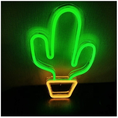 Signo de neón LED con USB para decoración del dormitorio Gran forma de cactus para niños Niños adolescentes Niñas dormitorio