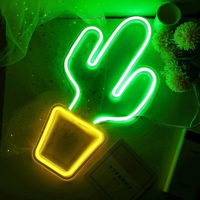 Signo de neón LED con USB para decoración del dormitorio Gran forma de cactus para niños Niños adolescentes Niñas dormitorio