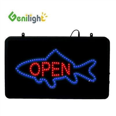 56 * 33cm DC12V Genilight Flash Edge Publicidad LED Signo abierto para tienda de pollo frito