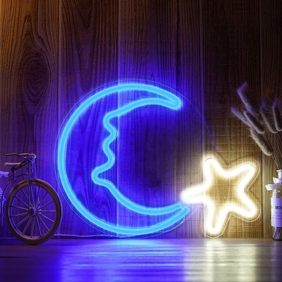 Luz de neón de estrella de luna LED para decoración de festivales Duración de vida 50000 horas Consumo de energía 1