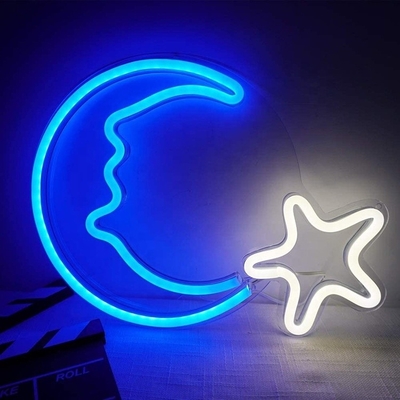 Luz de neón de estrella de luna LED para decoración de festivales Duración de vida 50000 horas Consumo de energía 1