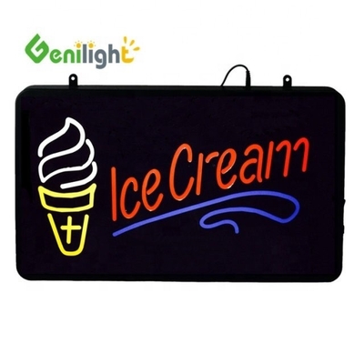Tienda de helados Electrónica LED Neon Open Sign con marco ABS y tablero frontal acrílico