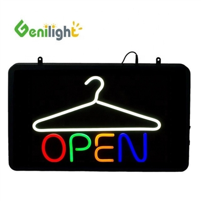 Ahorro de energía LED personalizado Signo abierto Genilight para limpiezas en seco 3 modos de flash