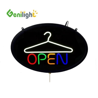 Ahorro de energía LED personalizado Signo abierto Genilight para limpiezas en seco 3 modos de flash