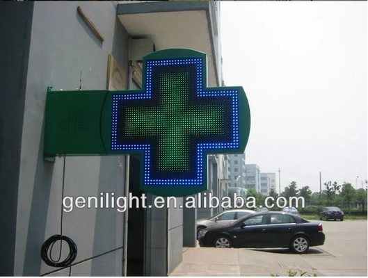 Display LED de animación 3D atractivo Display LED de farmacia cruzado con 1280 / 2560 puntos