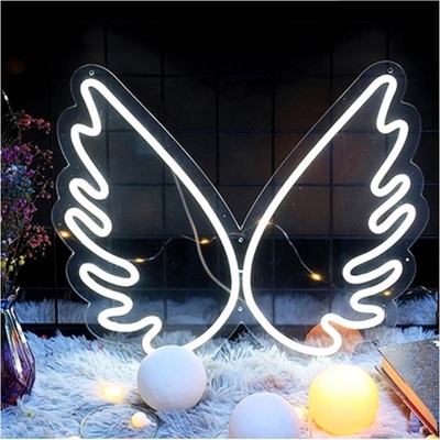 45 * 34cm Angel Wing Neon Signos para la decoración de la pared en el dormitorio de las niñas Energía de la habitación de los niños