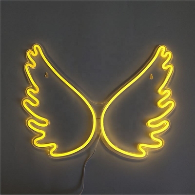 45 * 34cm Angel Wing Neon Signos para la decoración de la pared en el dormitorio de las niñas Energía de la habitación de los niños