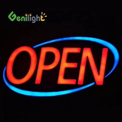 Jumbo personalizado Ultra brillante LED signo abierto parpadeo modos de desplazamiento rojo/azul perfecto
