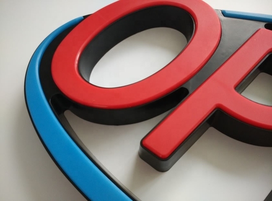 Jumbo personalizado Ultra brillante LED signo abierto parpadeo modos de desplazamiento rojo/azul perfecto
