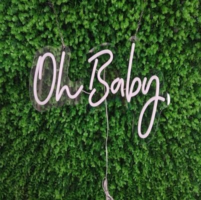 Luz de neón para bebés Cuarto de juegos de la guardería Boda Letra LED Blanca Signo de luz