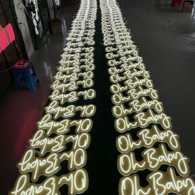 Luz de neón para bebés Cuarto de juegos de la guardería Boda Letra LED Blanca Signo de luz