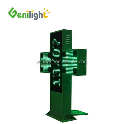 Indicador de farmacia de LED verde al aire libre P10 P16 P20 P25 RF WIFI 1024*1024mm Brillo ≥6000CD