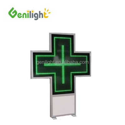Indicador de farmacia de LED verde al aire libre P10 P16 P20 P25 RF WIFI 1024*1024mm Brillo ≥6000CD