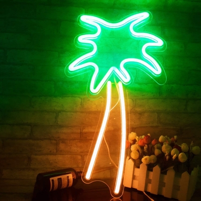 Gran señal de neón del árbol de coco LED Flex Neón luz de luz de USB alimentada por luz nocturna para el cuarto de los niños Voltado 5V