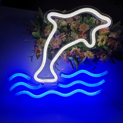 5V Gran Delfin Neón Luz Marquee Batería USB Operado Mesa Led Luz Decoración de pared