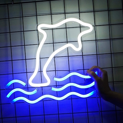5V Gran Delfin Neón Luz Marquee Batería USB Operado Mesa Led Luz Decoración de pared