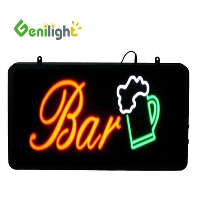 Signo de neón BAR para bares y pubs Rectángulo Forma 0 Consumo de energía Logotipo de taza de cerveza